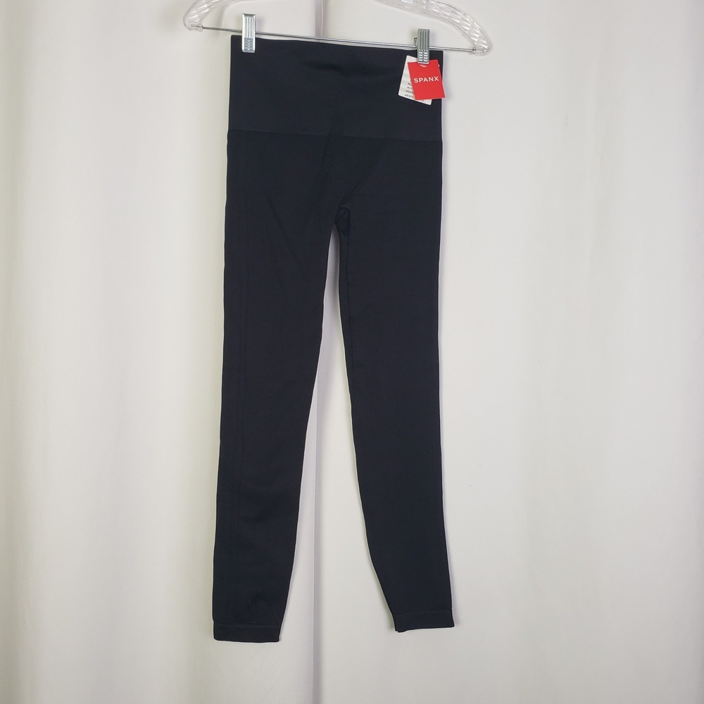 Spanx Seamless Leggings Very Black High Waist FL3515 Womens Medium